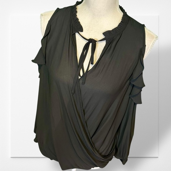 Maeve ‘Liesel Ruffled Cold Shoulder Blouse’ in Black Size Small - Picture 16 of 16
